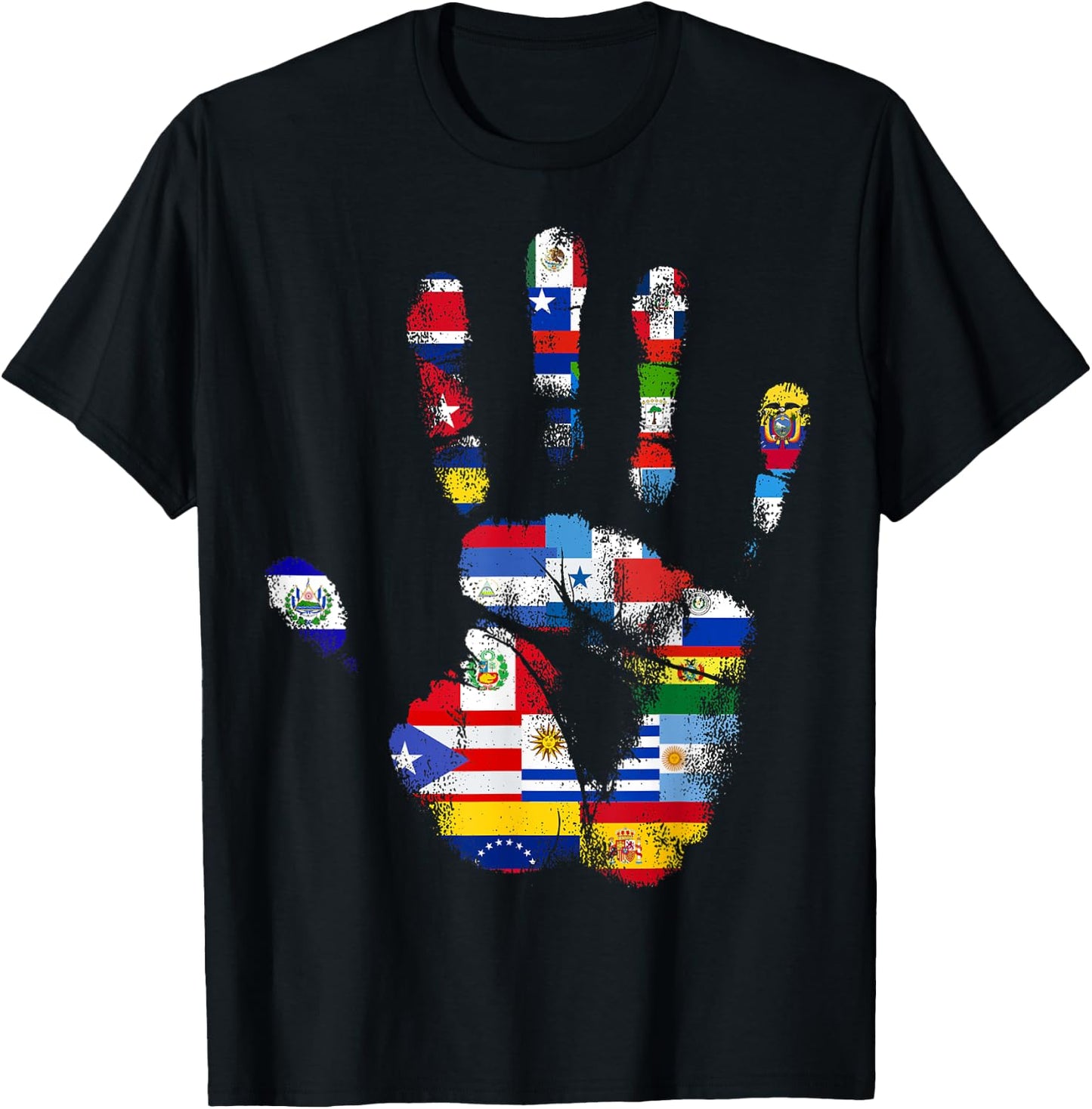 National Hispanic Heritage Month Latin America Latino Flags T-Shirt - T-Shirt | Black