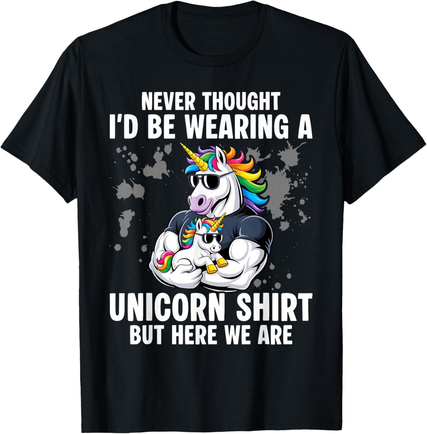 Fathers Day I Wear A Unicorn Dadacorn Funny T-Shirt - T-Shirt | Black
