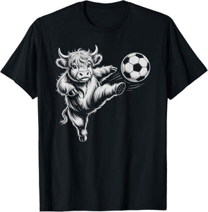 Funny Soccer Heifer Just Girl Who Loves Highland Cows Play T-Shirt - T-Shirt | Black