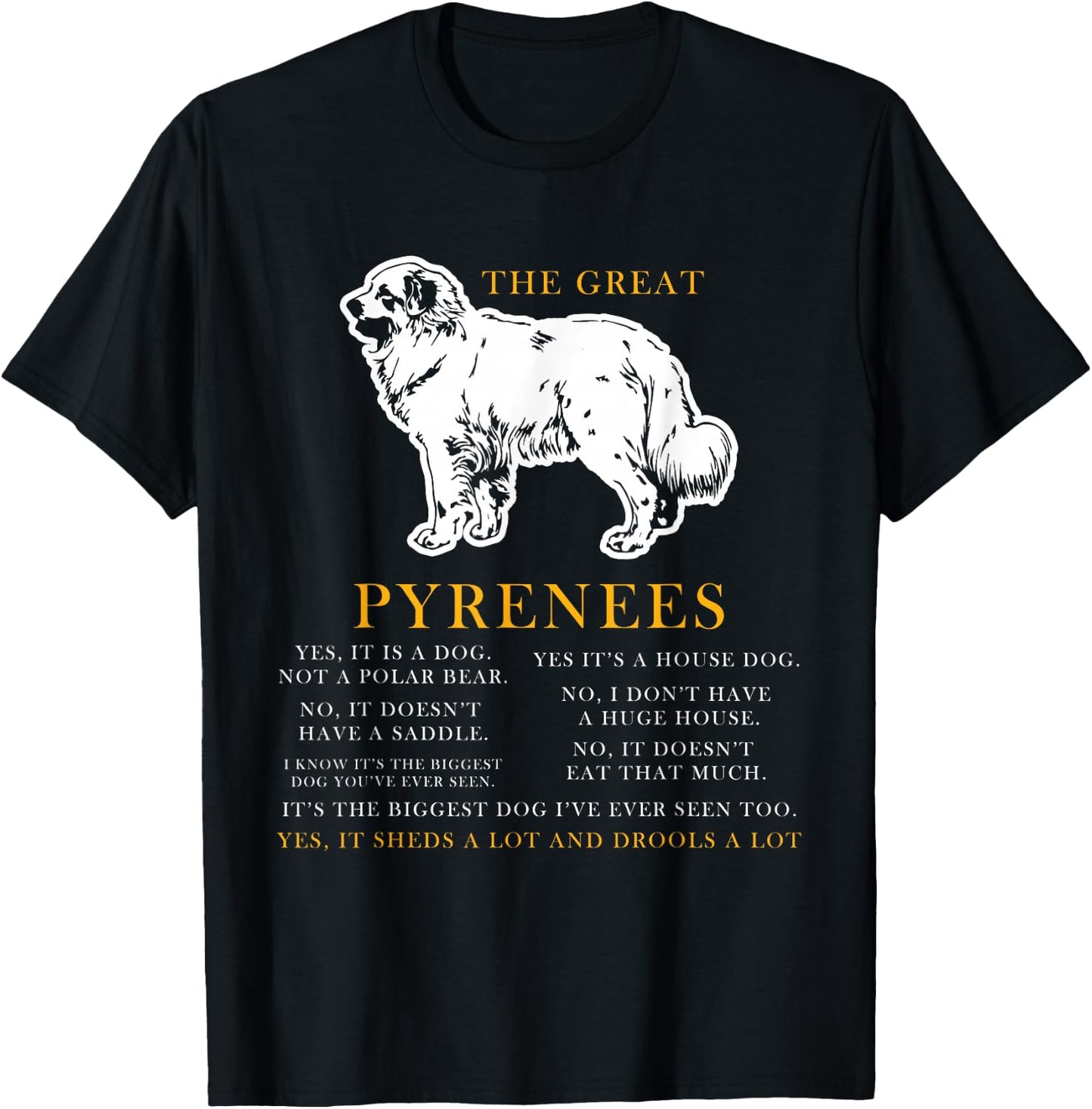 The Great Pyrenees Funny Gift Dog Lover Shirt T-Shirt - T-Shirt | Black