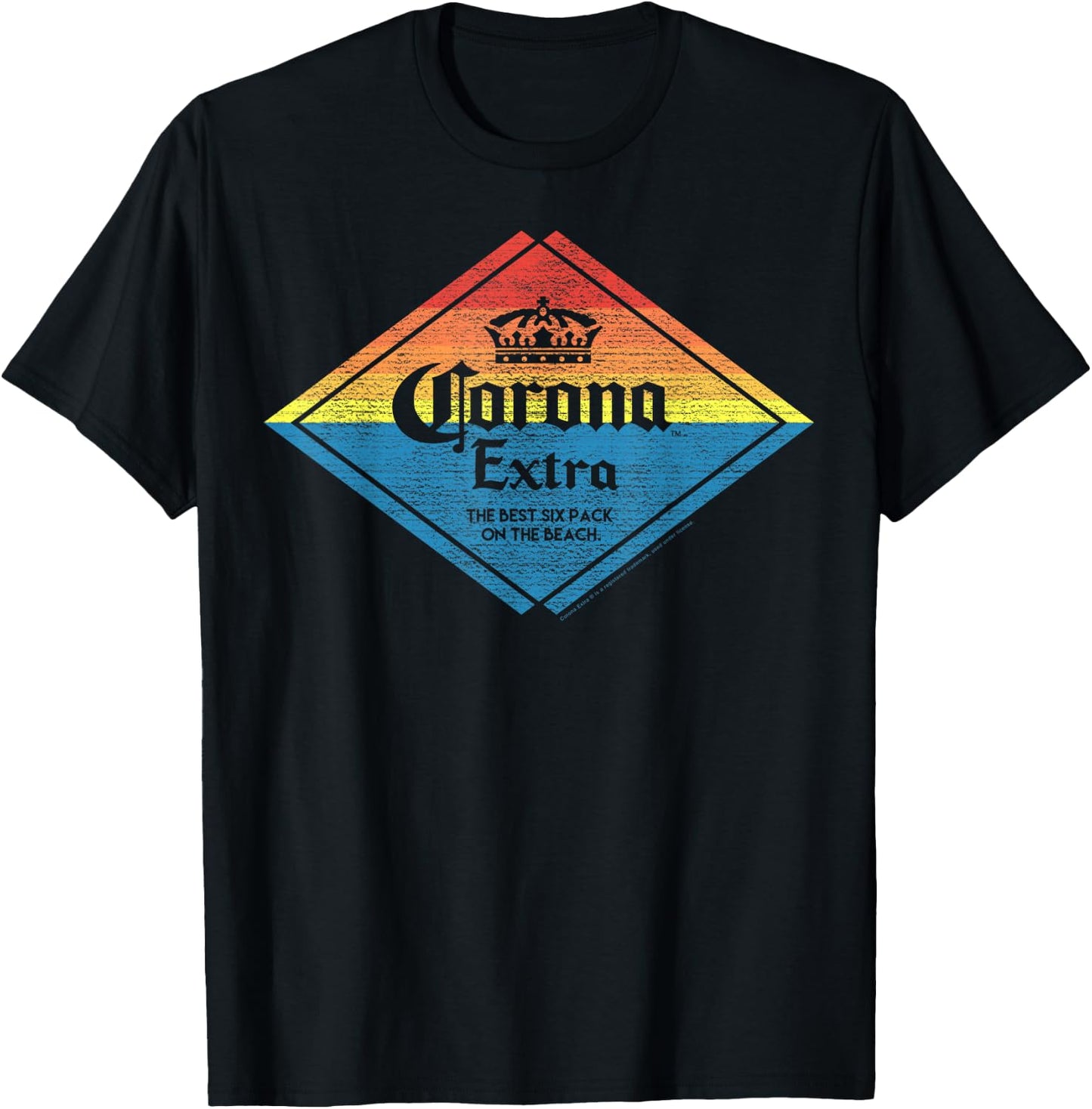 Officially Licensed Corona Extra Beach Triangle T-Shirt - T-Shirt | Black
