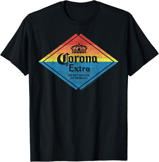 Officially Licensed Corona Extra Beach Triangle T-Shirt - T-Shirt | Black