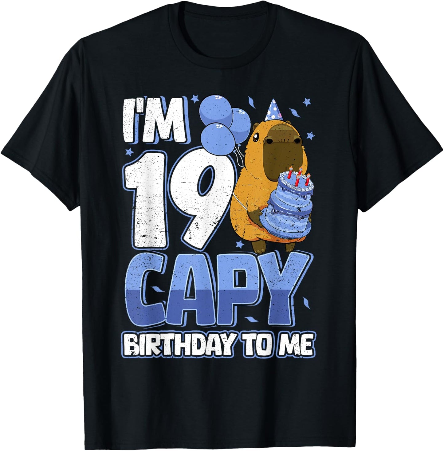 19 Years Capy Birthday to me Boys 19th Birthday Capybara T-Shirt - T-Shirt | Black