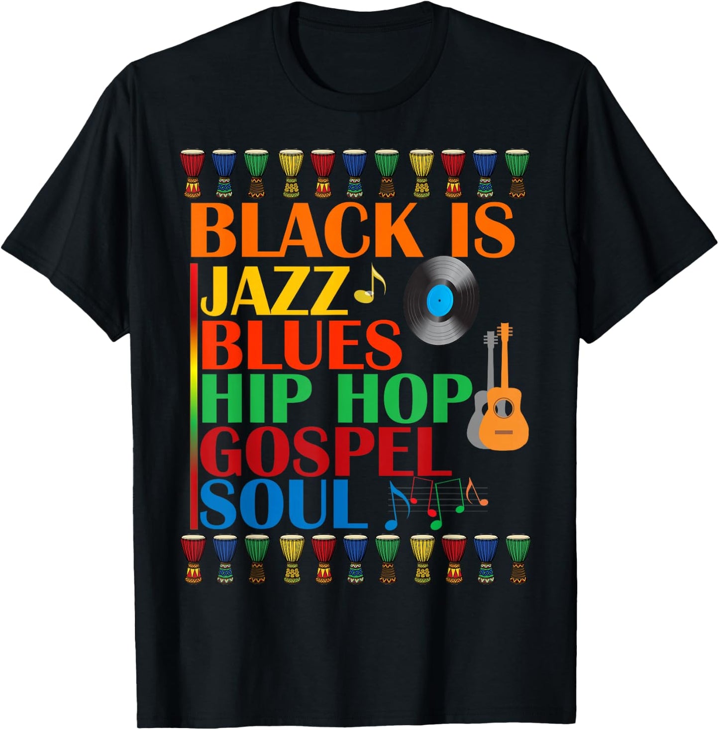 Black African American Music Genre Appreciation Cultural T-Shirt - T-Shirt | Black
