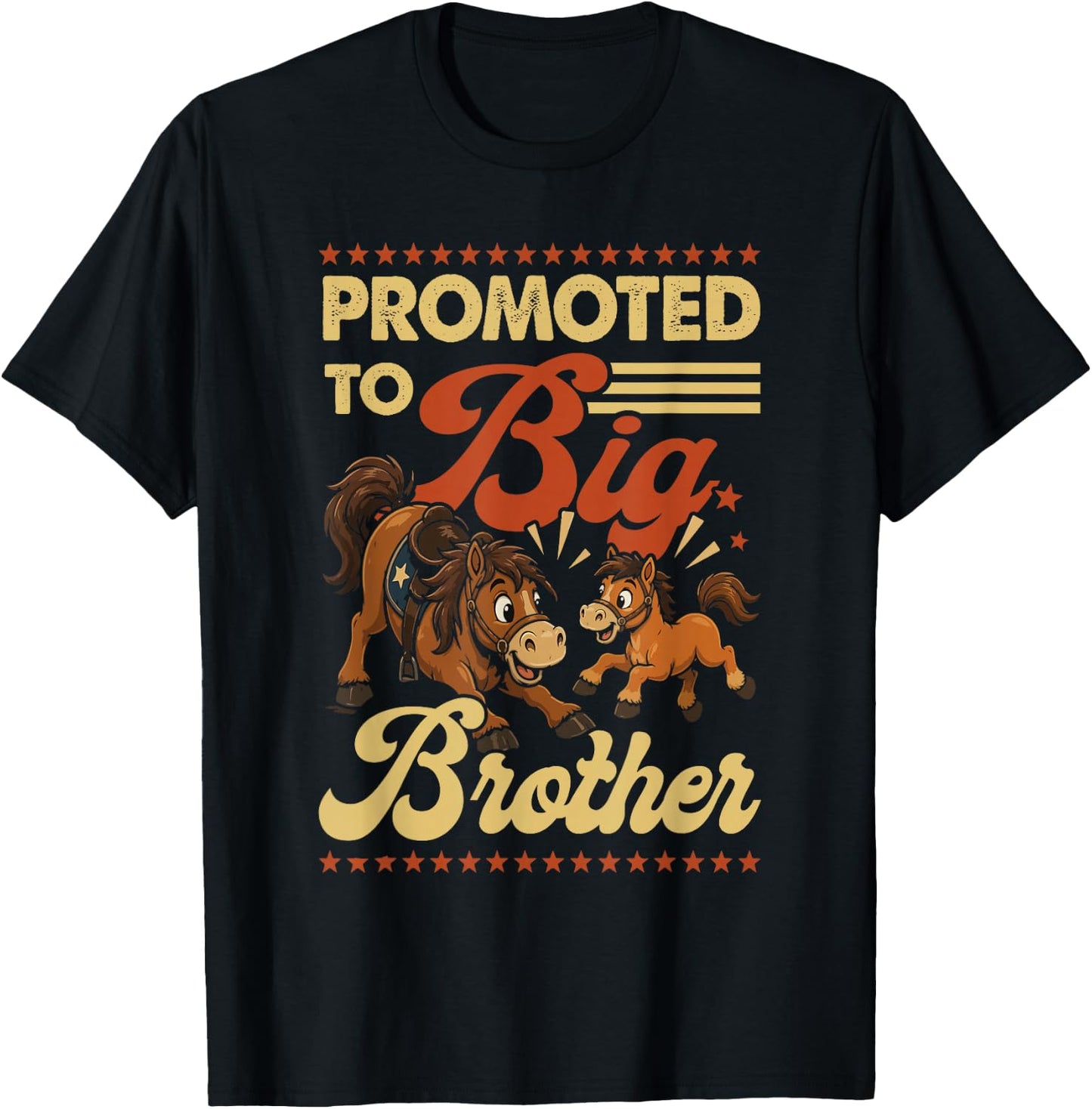 Promoted to Big Brother Horse Theme Kids T-Shirt - T-Shirt | Black