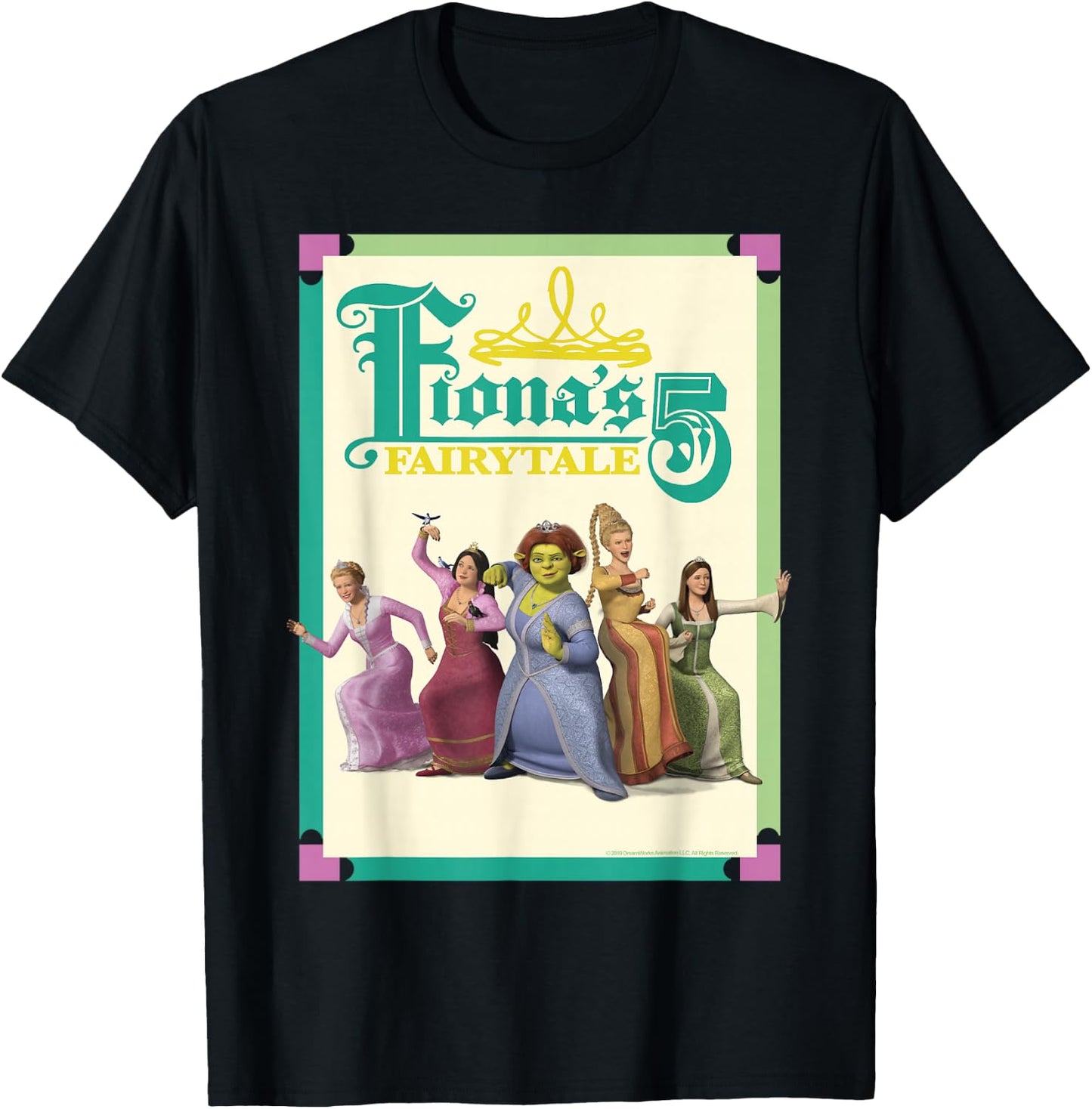 Shrek The Third Princess Fiona's Fairytale 5 Group T-Shirt - T-Shirt | Black