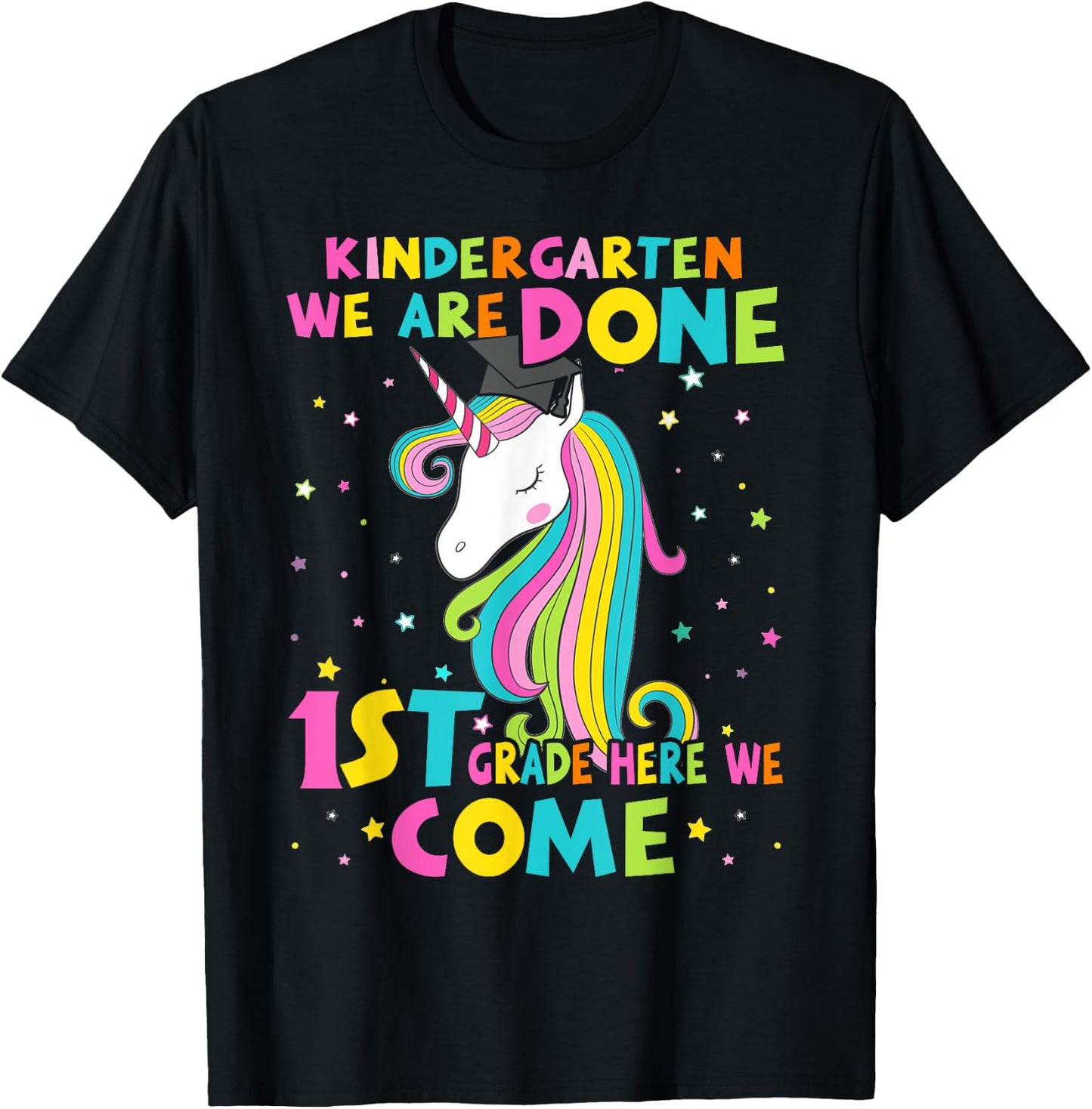 Kindergarten Graduation Magical Unicorn Gift T-Shirt - T-Shirt | Black