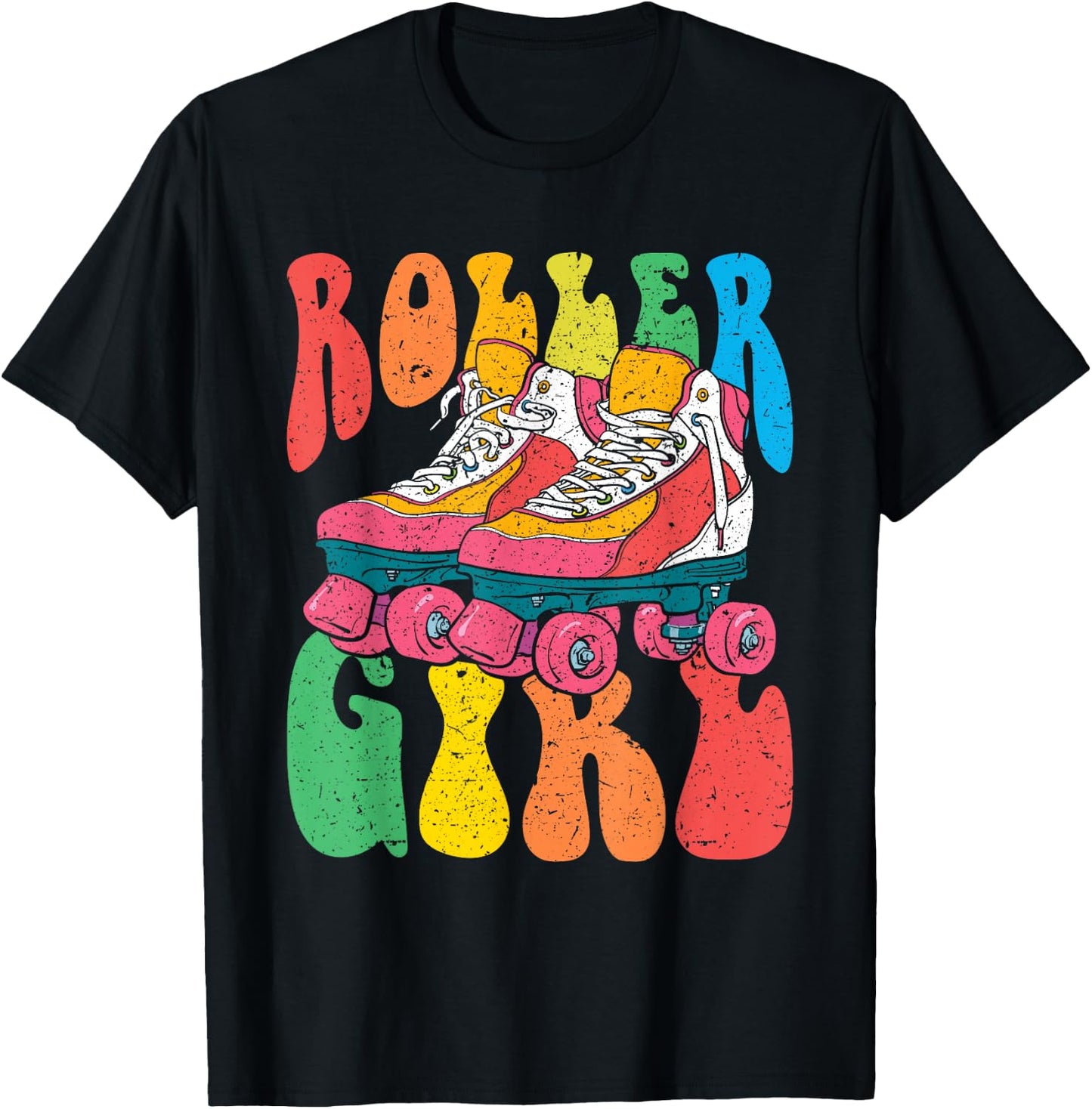 Roller Girl Vintage 70s Shirt Seventies 70's Costume T-Shirt - T-Shirt | Black