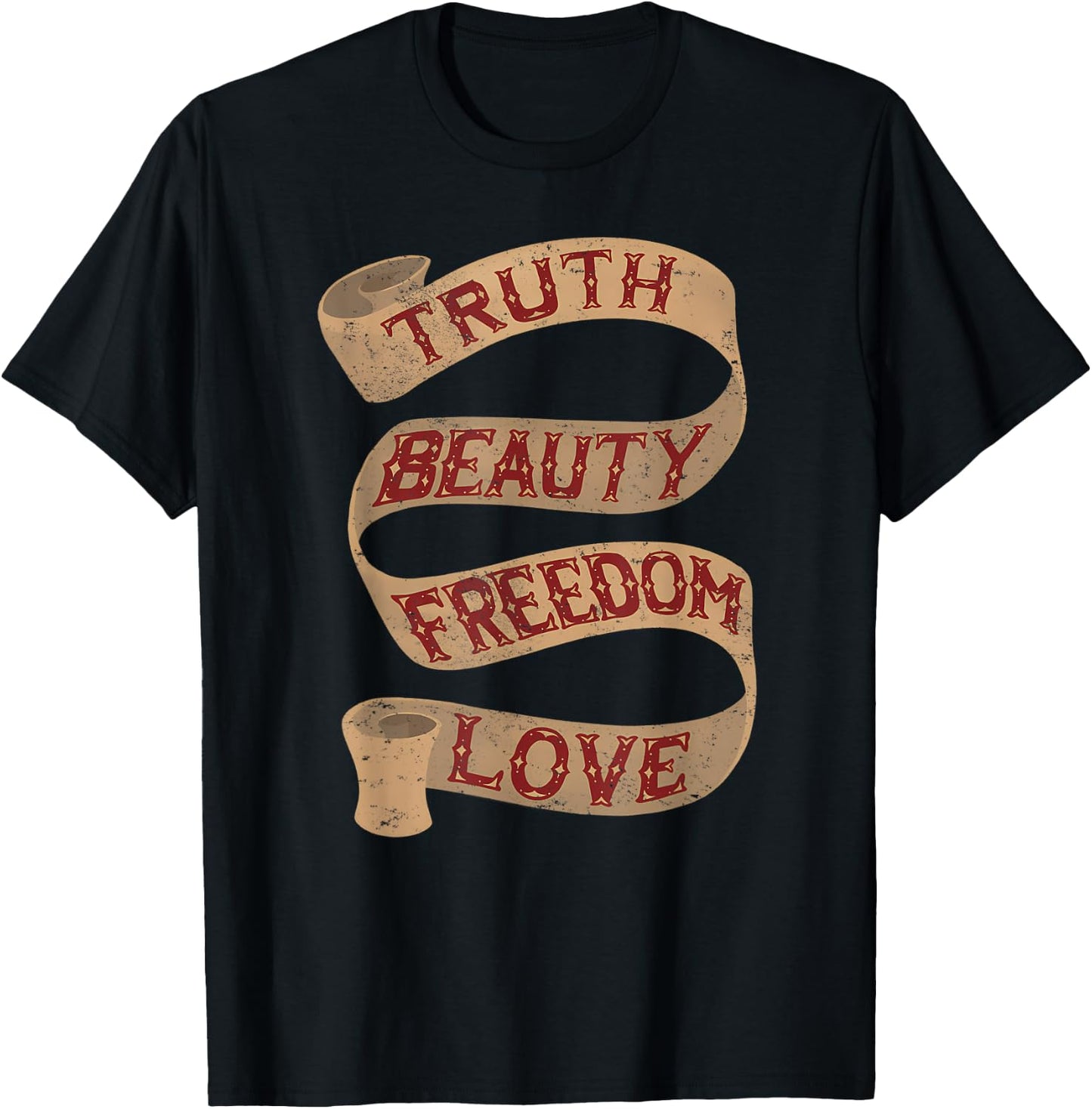 Truth Vintage Freedom Beauty Truth Love Jesus Christian T-Shirt - T-Shirt | Black