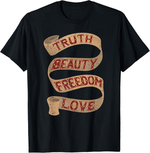 Truth Vintage Freedom Beauty Truth Love Jesus Christian T-Shirt - T-Shirt | Black