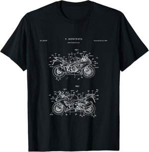 Patent Shirts Hayabusa Patent - Black Adult Cycling Retro-Modern T-Shirt - T-Shirt | Black