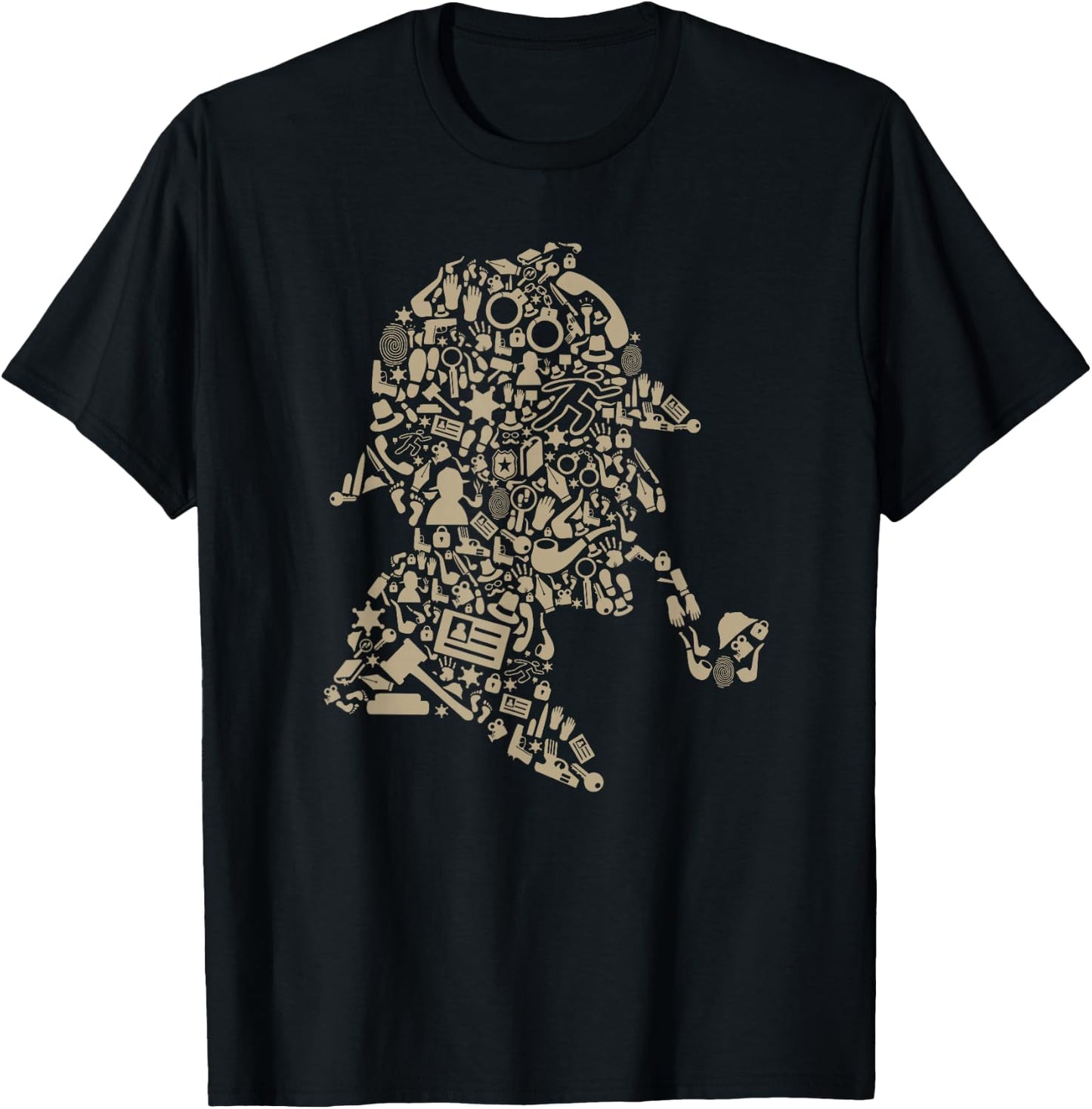Sherlock Holmes UK Detective Novel Retro British T-Shirt - T-Shirt | Black