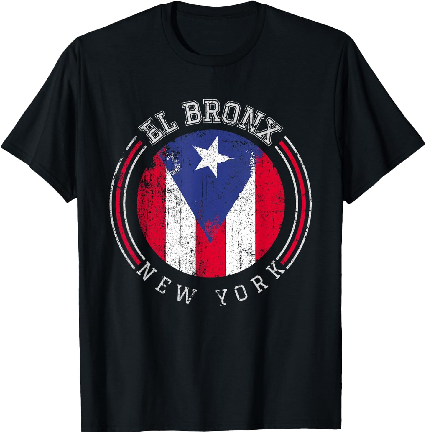El Bronx design - Puerto Rico boricua bandera Flag Varsity T-Shirt - T-Shirt | Black