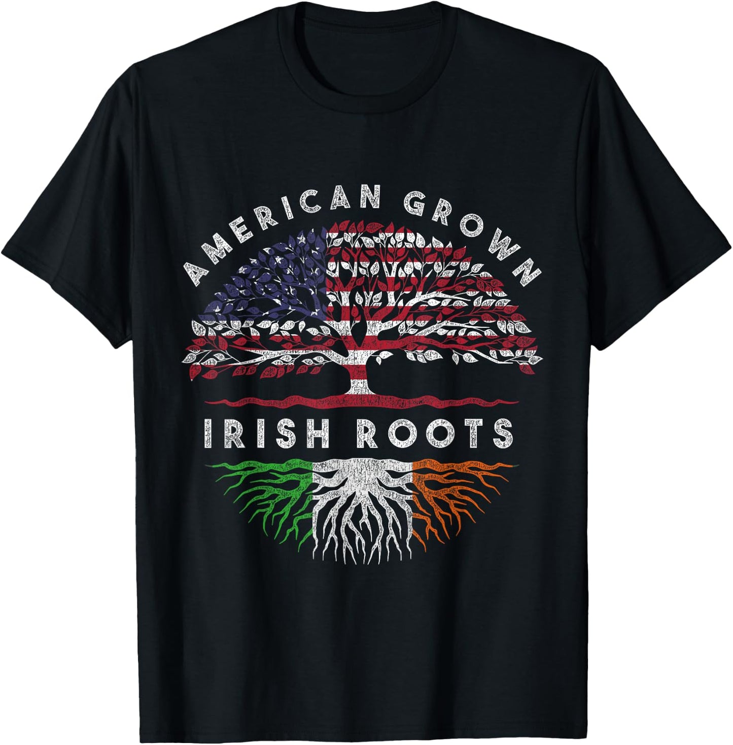 American Grown Irish Roots Ireland T-Shirt - T-Shirt | Black
