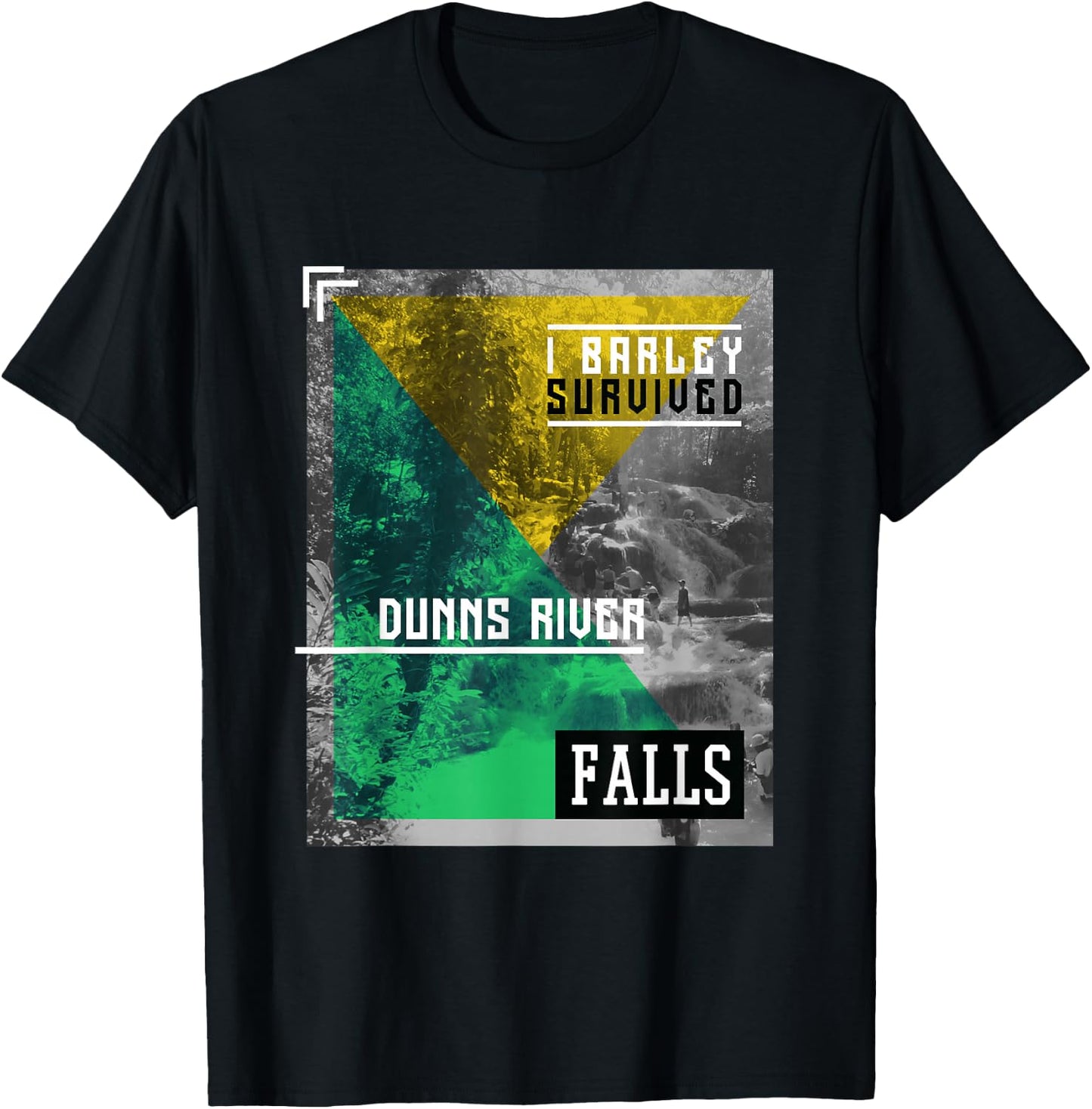 Barely Survived Dunns River Falls Jamaica Holiday T-Shirt - T-Shirt | Black