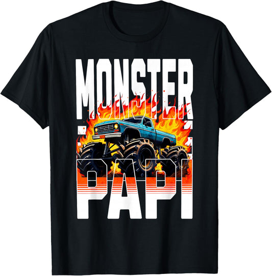 Monster Truck Papi Family Matching Monster Truck Fans T-Shirt - T-Shirt | Black