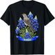 State Bird & Flower Texas Mockingbird & Lupine T-Shirt - T-Shirt | Black
