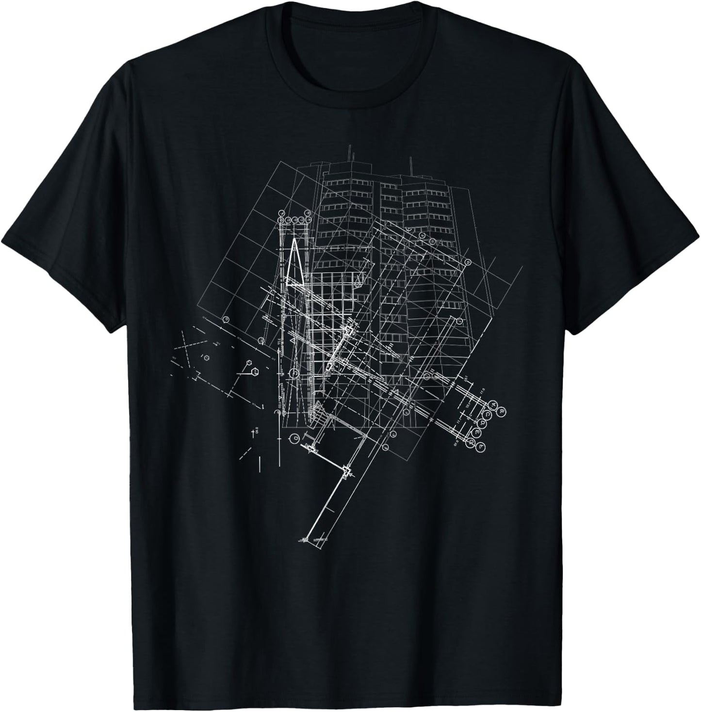 Graphic Abstract Lines Gift Design Idea Architecture T-Shirt - T-Shirt | Black