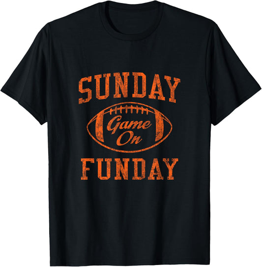 Vintage Sunday Funday T Shirt Cleveland Football Retro T-Shirt - T-Shirt | Black