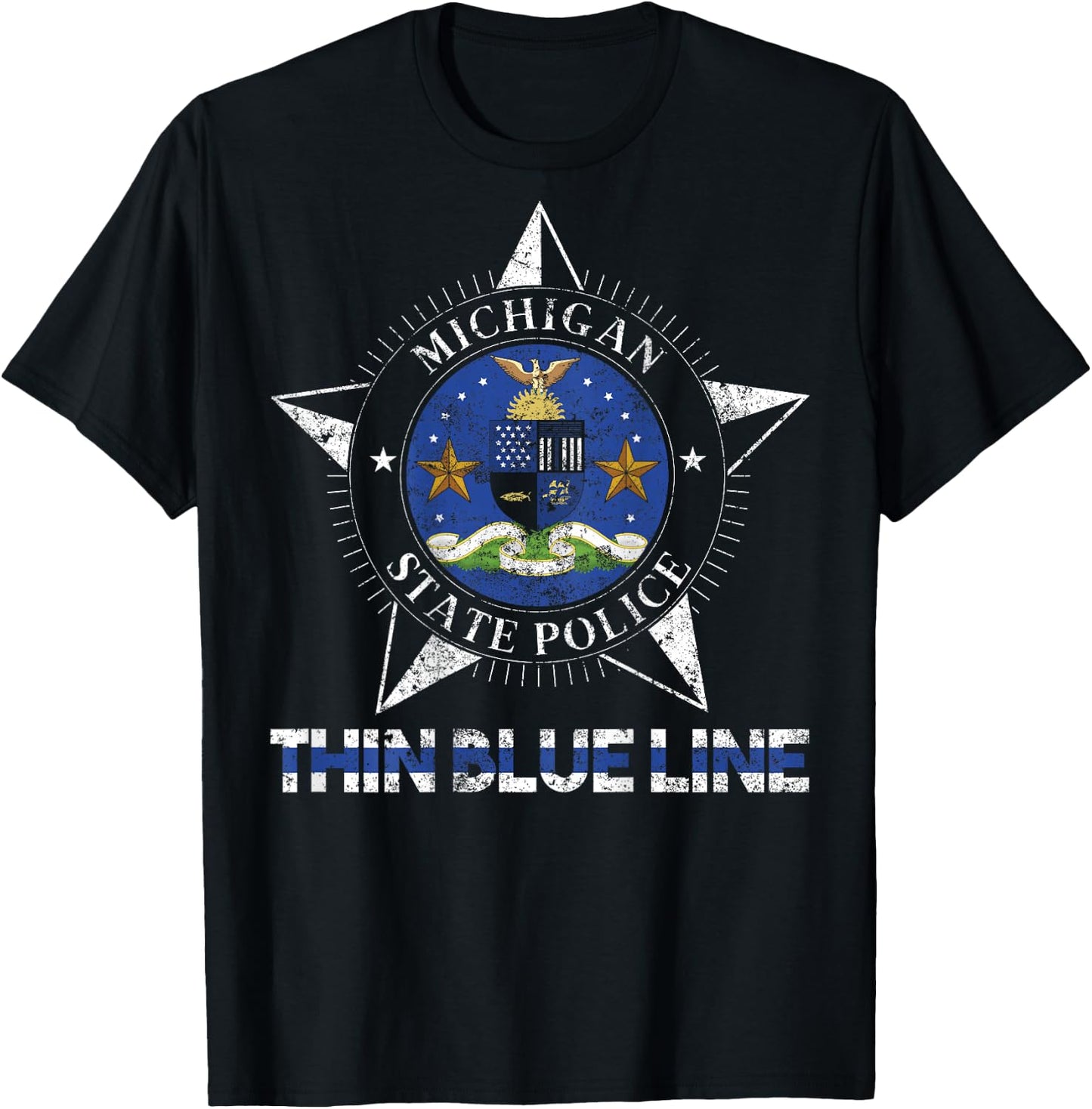 Michigan State Police Shirt Michigan State Trooper Shirt T-Shirt - T-Shirt | Black