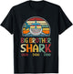 Retro Vintage Big Brother Shark Pregnancy Announcement Gift T-Shirt - T-Shirt | Black
