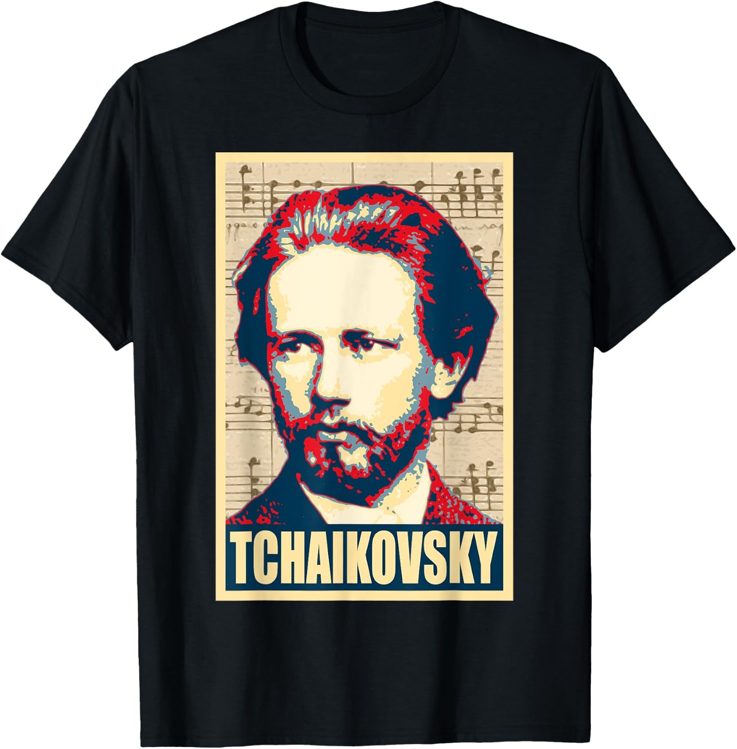 Tchaikovsky Classical Music Notes Composer T-Shirt - T-Shirt | Black