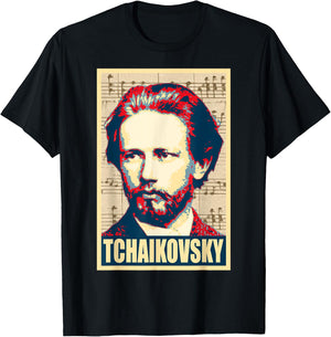 Tchaikovsky Classical Music Notes Composer T-Shirt - T-Shirt | Black
