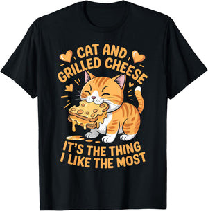 Cat And Grilled Cheese Sandwich Food Lover Grilled Cheese T-Shirt - T-Shirt | Black