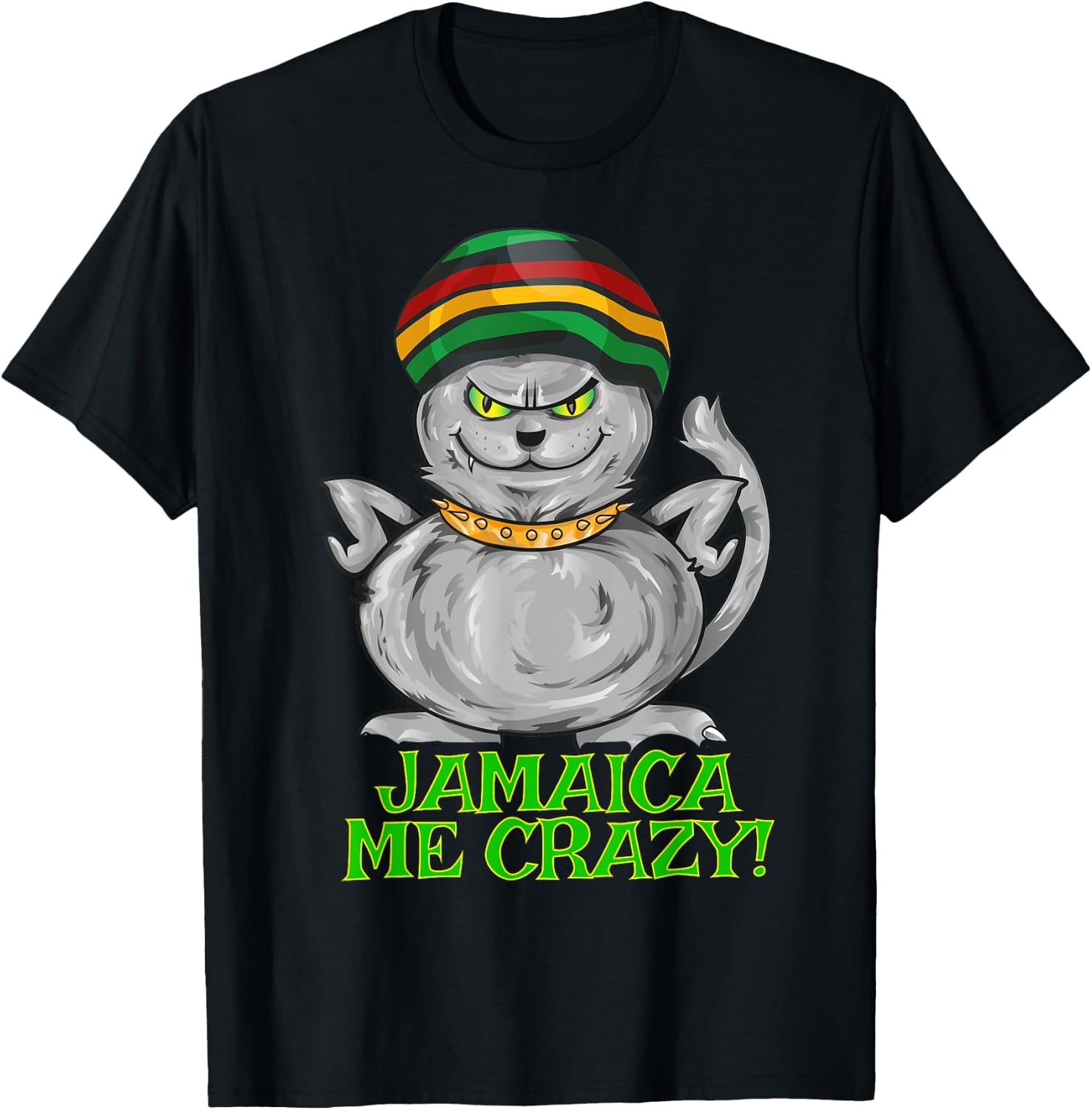 Jamaica Me Crazy Shirt | Cat Rasta Jamaican Reggae Women Girls Kids T-Shirt - T-Shirt | Black