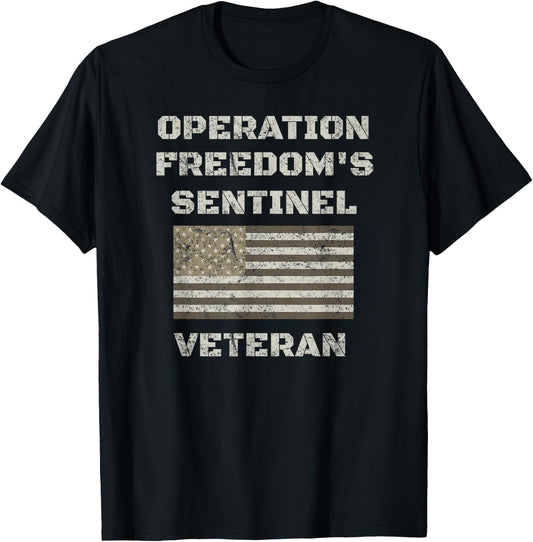 Operation Freedom Sentinel Shirt | Afghanistan Veteran Shirt T-Shirt - T-Shirt | Black