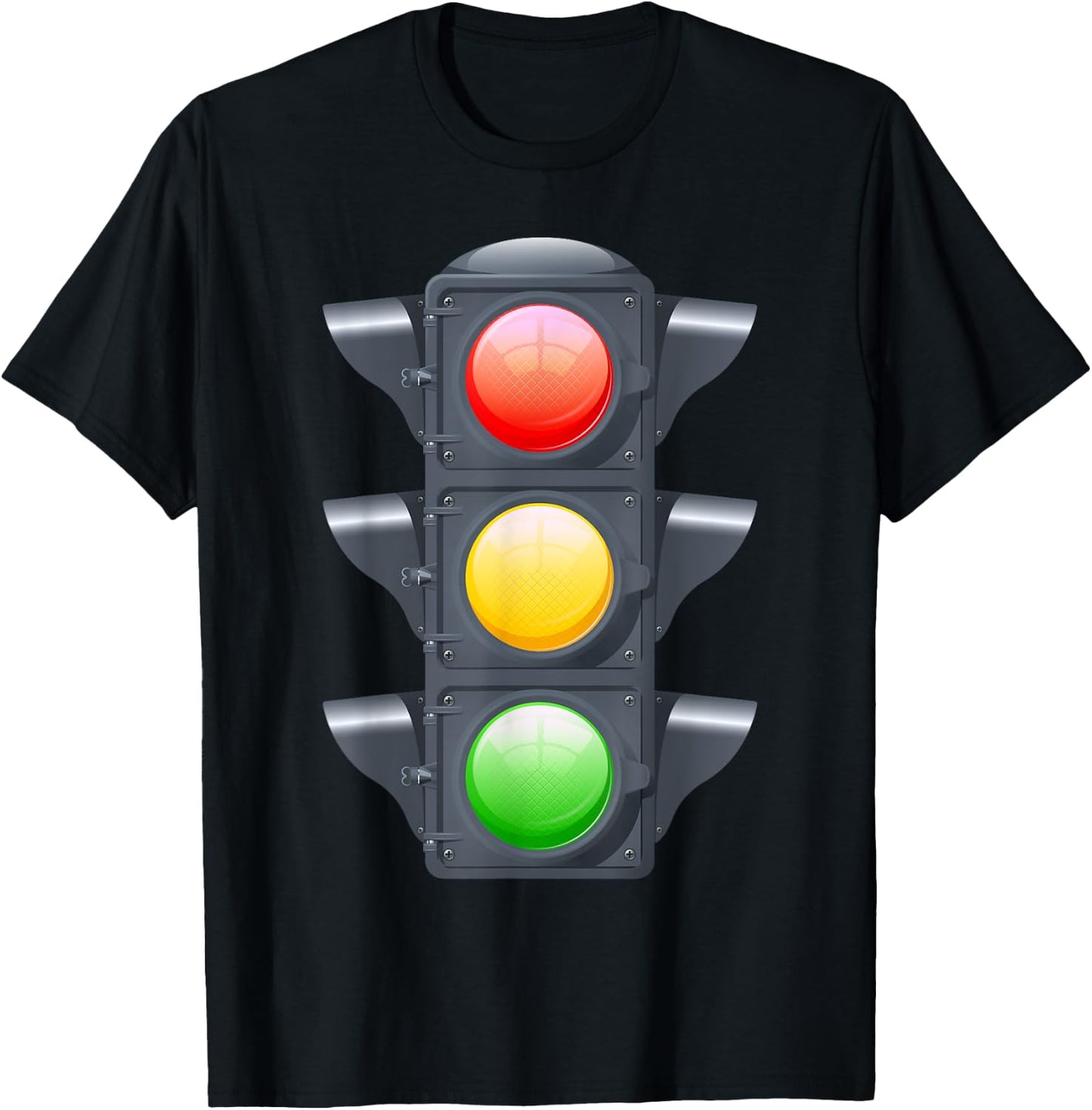 Green Traffic Light Signal Lover Stop Caution Go T Shirt T-Shirt - T-Shirt | Black
