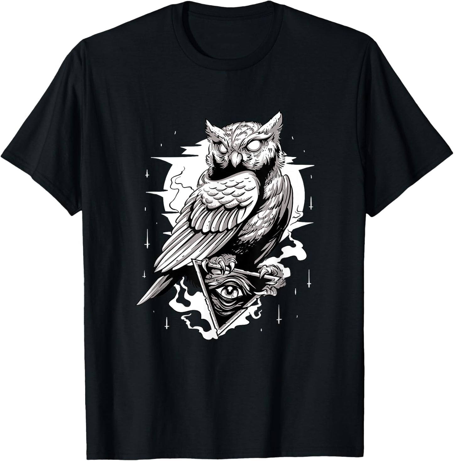 Owl Pyramid Secret Illuminati Owl Conspiracy Shirt T-Shirt - T-Shirt | Black