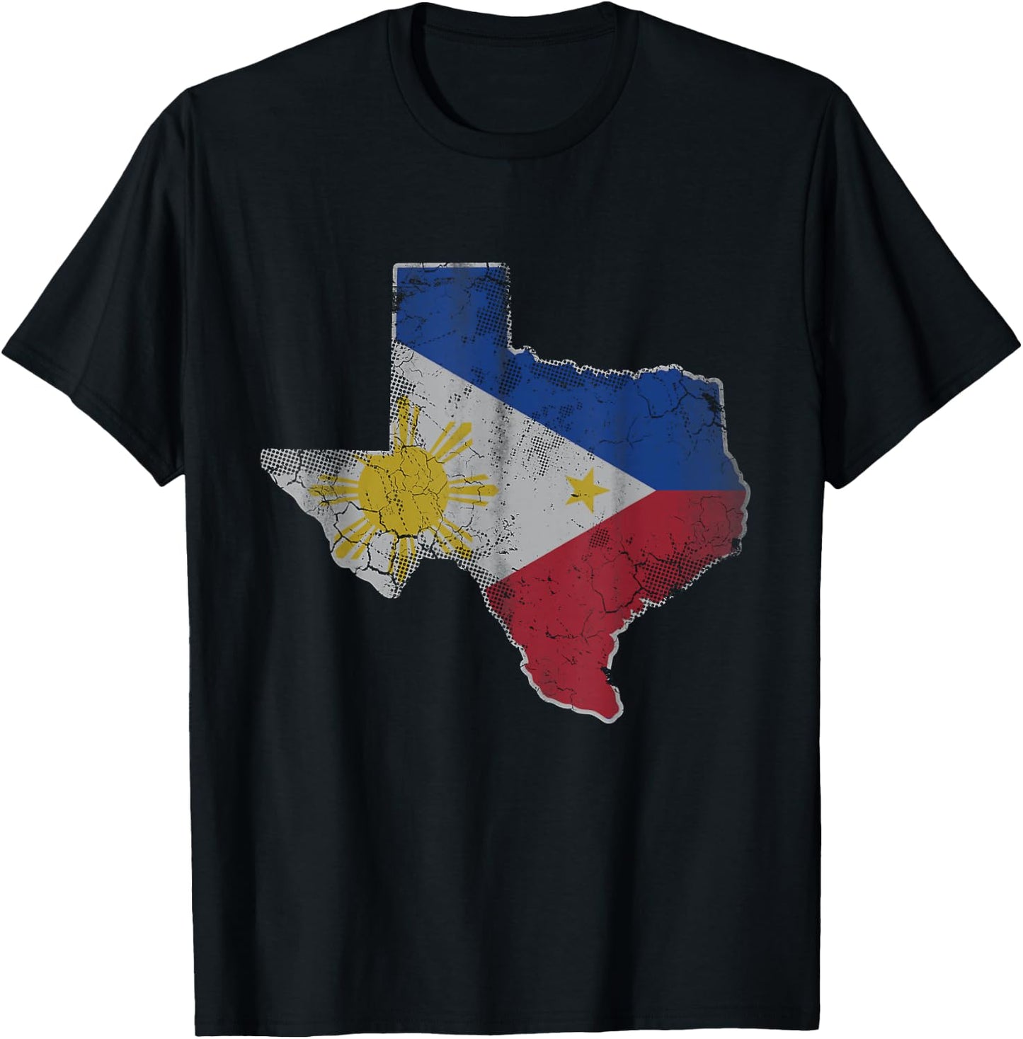 Texas Filipino American Flag Map Philippines Family Men Kids T-Shirt - T-Shirt | Black