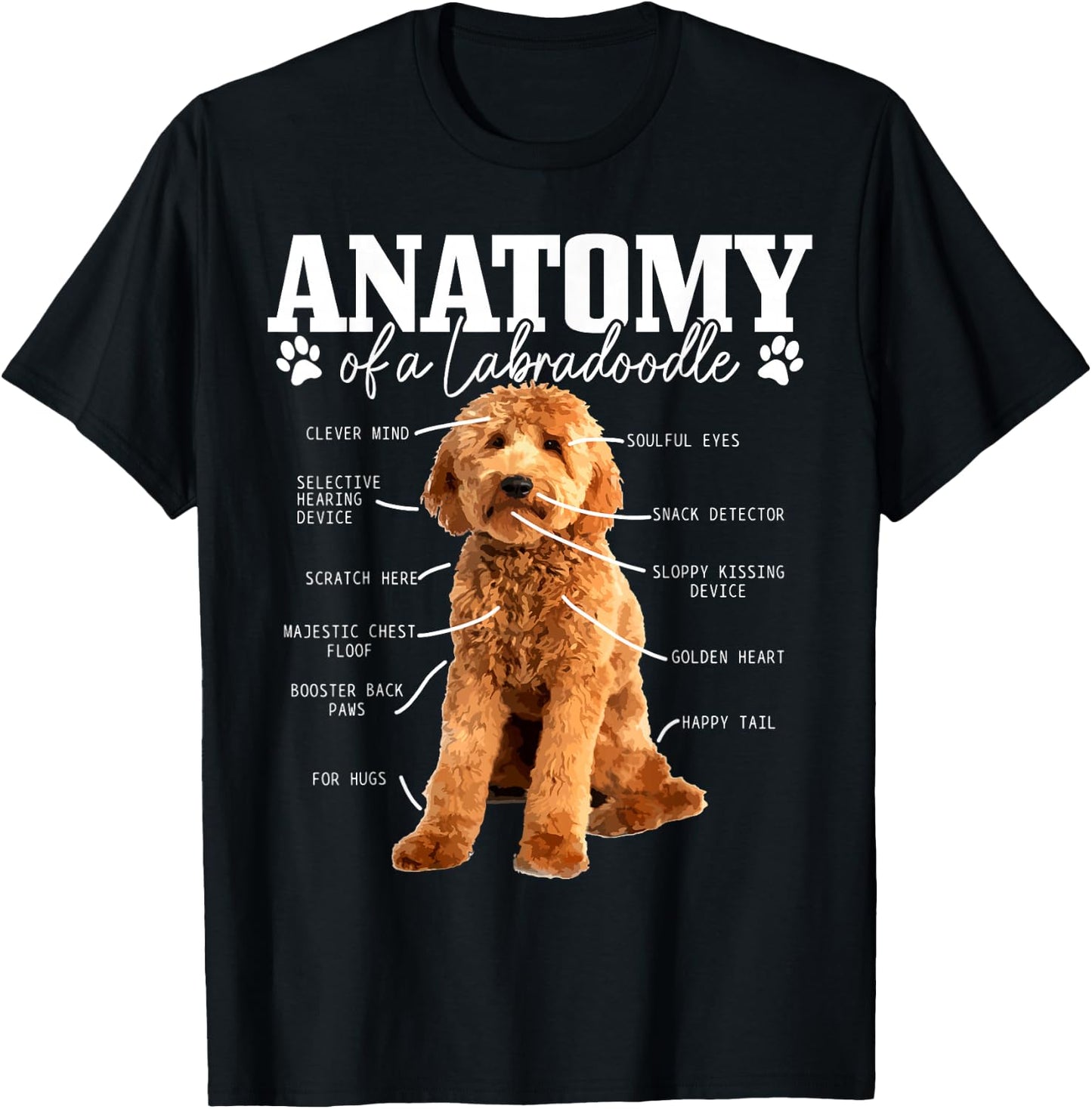 Labradoodle Anatomy Funny Cute Doodle Dog Mom T-Shirt - T-Shirt | Black