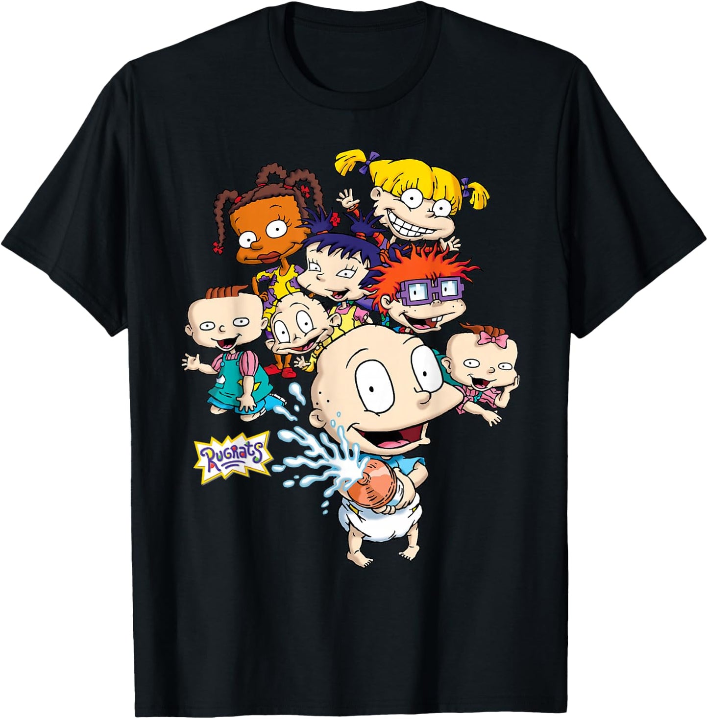 Rugrats Tommy Squirting Milk T-Shirt - T-Shirt | Black