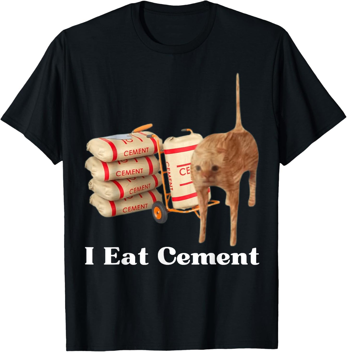I Eat Cement Funny Cat Meme Internet Memes Funny Memes Gen-Z T-Shirt - T-Shirt | Black