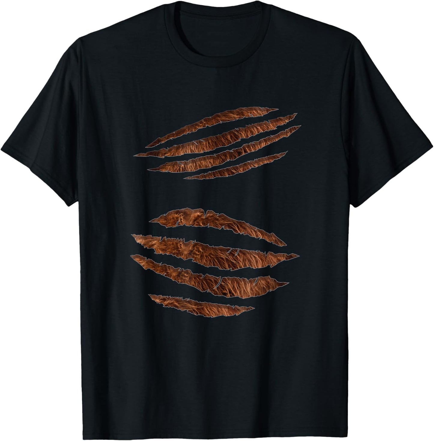 Torn Ripped Werewolf Halloween Costume with Beast Claw Marks T-Shirt - T-Shirt | Black