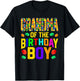 Grandma of The Birthday Boy Master Builder Building Blocks T-Shirt - T-Shirt | Black