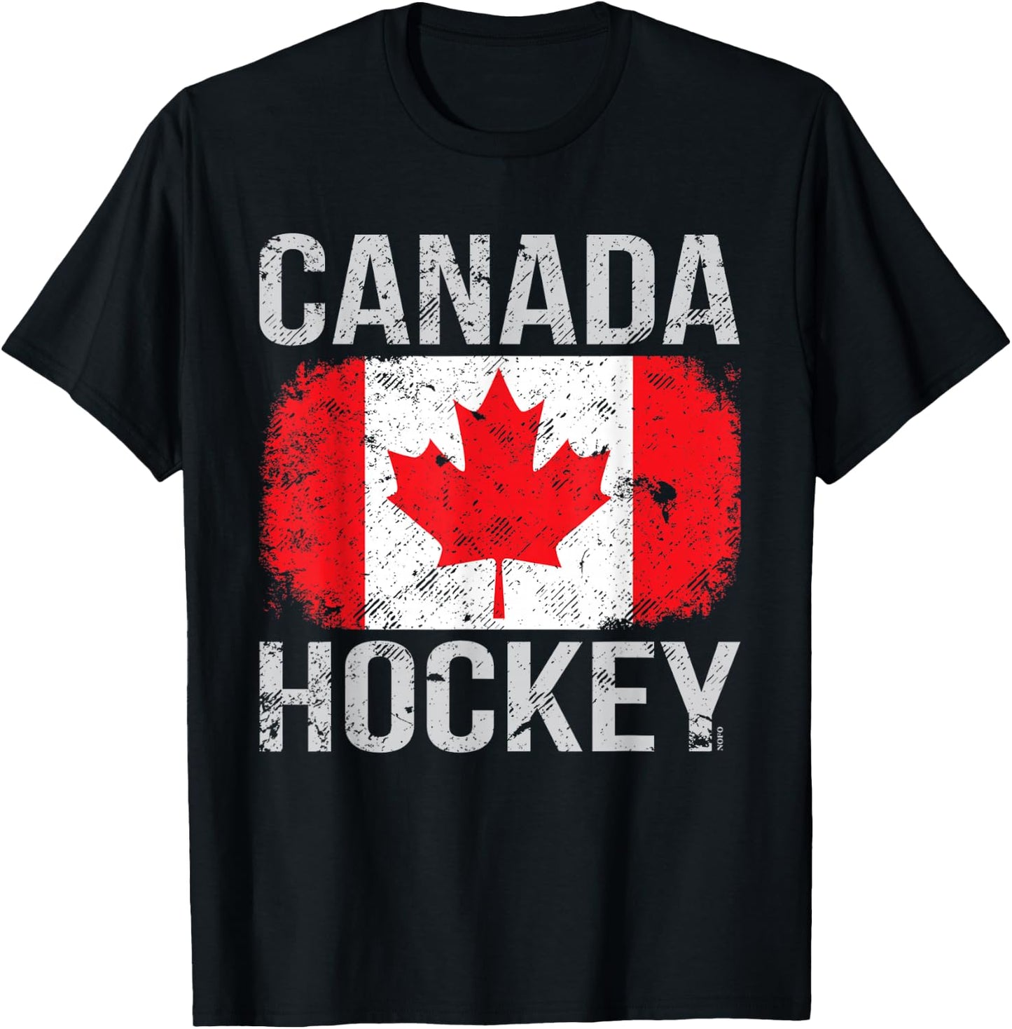 Canada Hockey, Canadian Flag T-Shirt - T-Shirt | Black