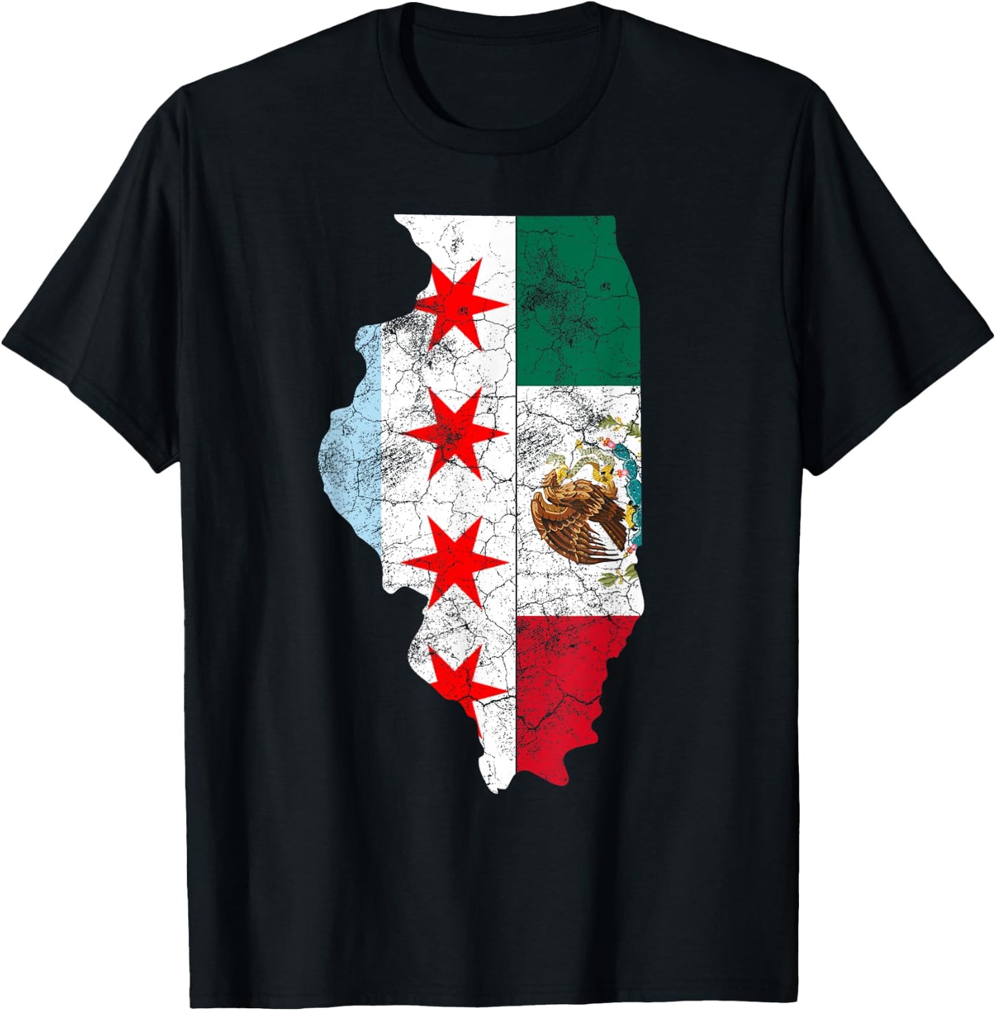 Cinco De Mayo Shirt Chicago Mexican Flag Men Women Kids Gift T-Shirt - T-Shirt | Black