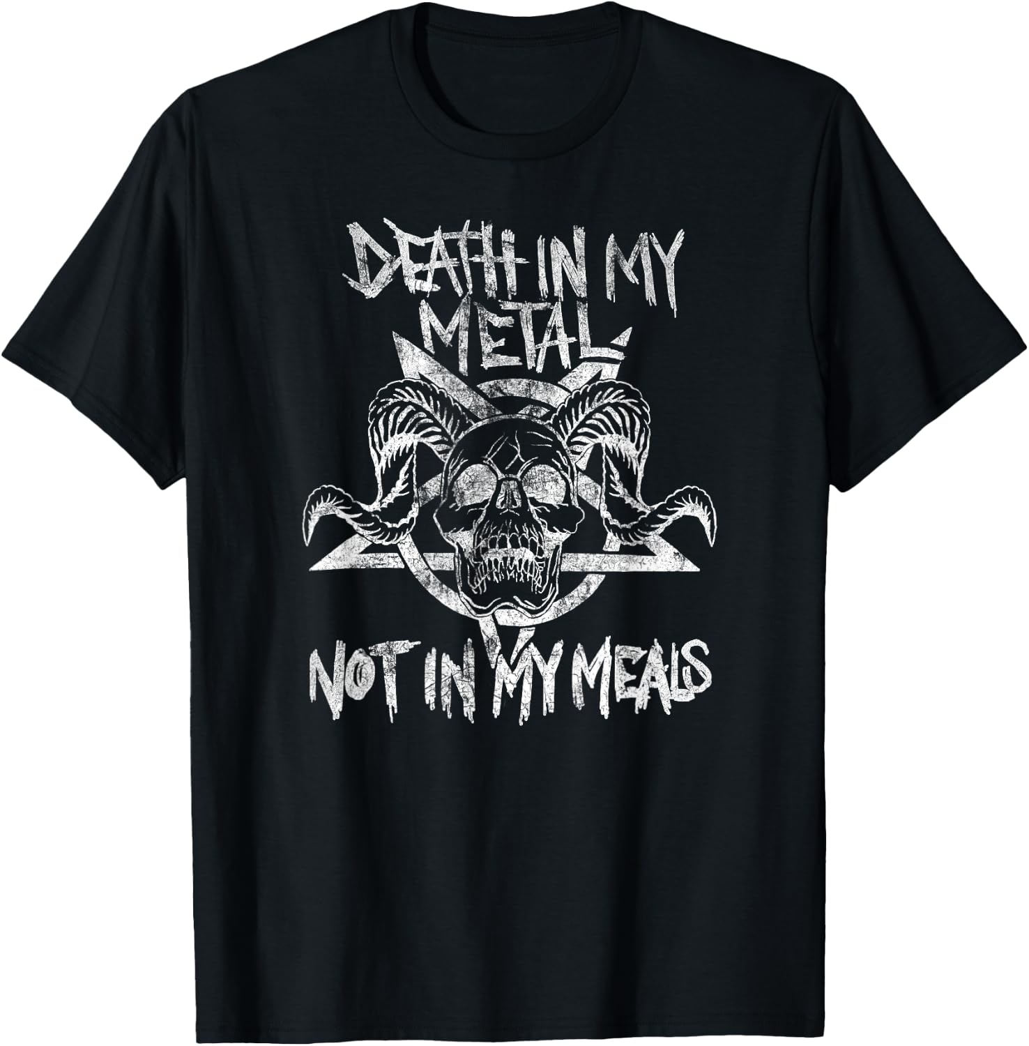 Death in my Metal Not in My Meals - Vegan Metalhead T-Shirt - T-Shirt | Black