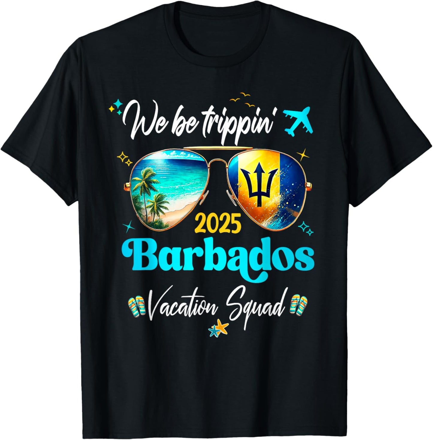 Barbados Vacation 2025 Straight Trippin' Birthday Cruise Gro T-Shirt - T-Shirt | Black
