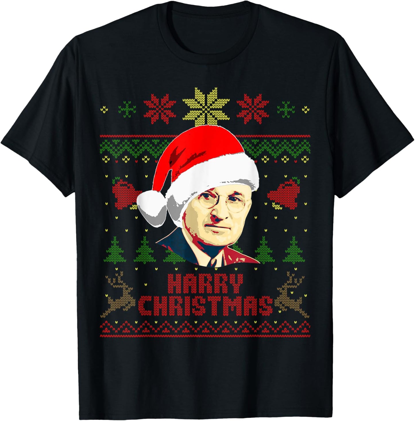 Harry S Truman Funny Christmas T-Shirt - T-Shirt | Black