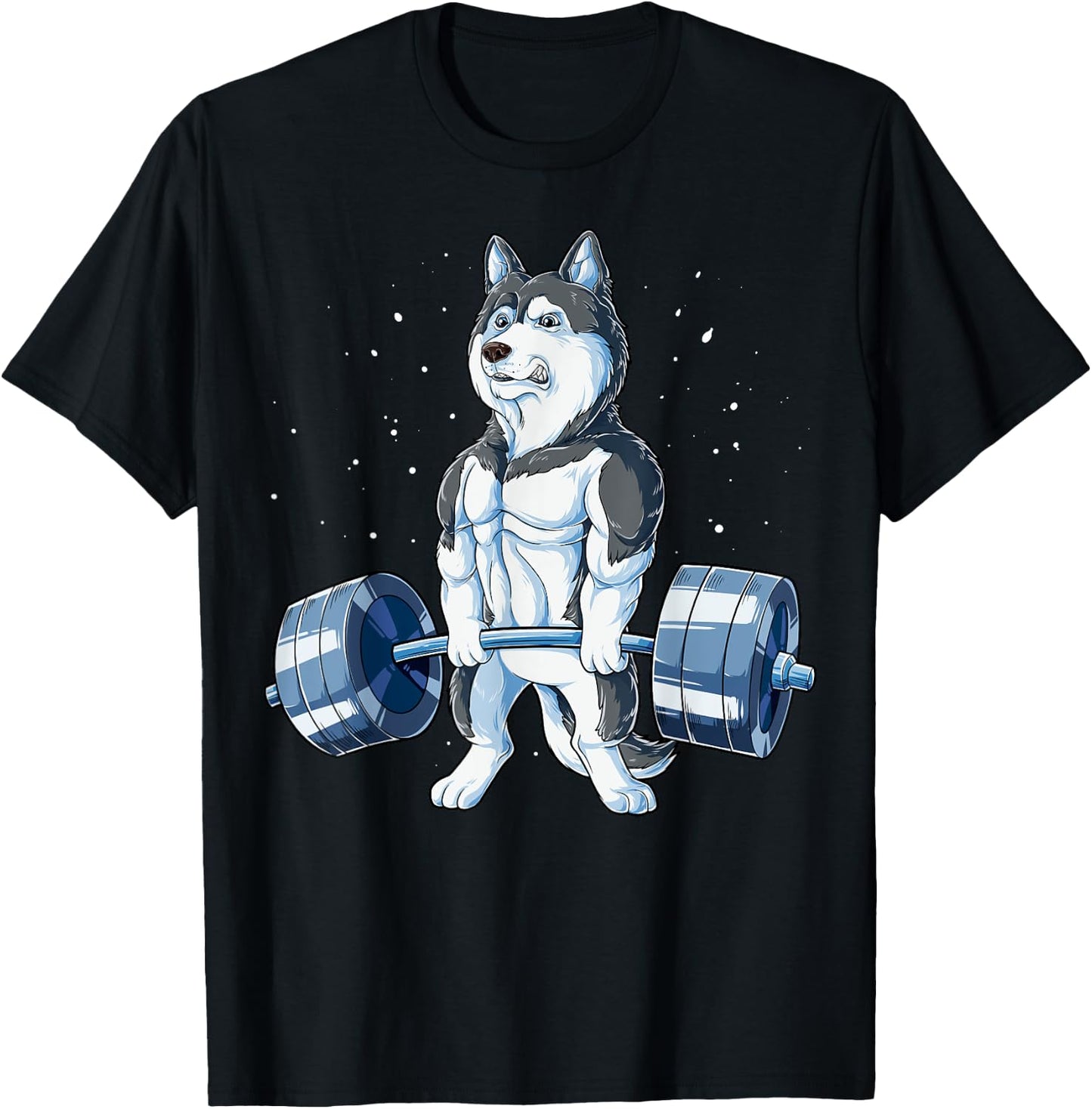 Siberian Husky Weightlifting Funny Deadlift Men Fitness Gym T-Shirt - T-Shirt | Black