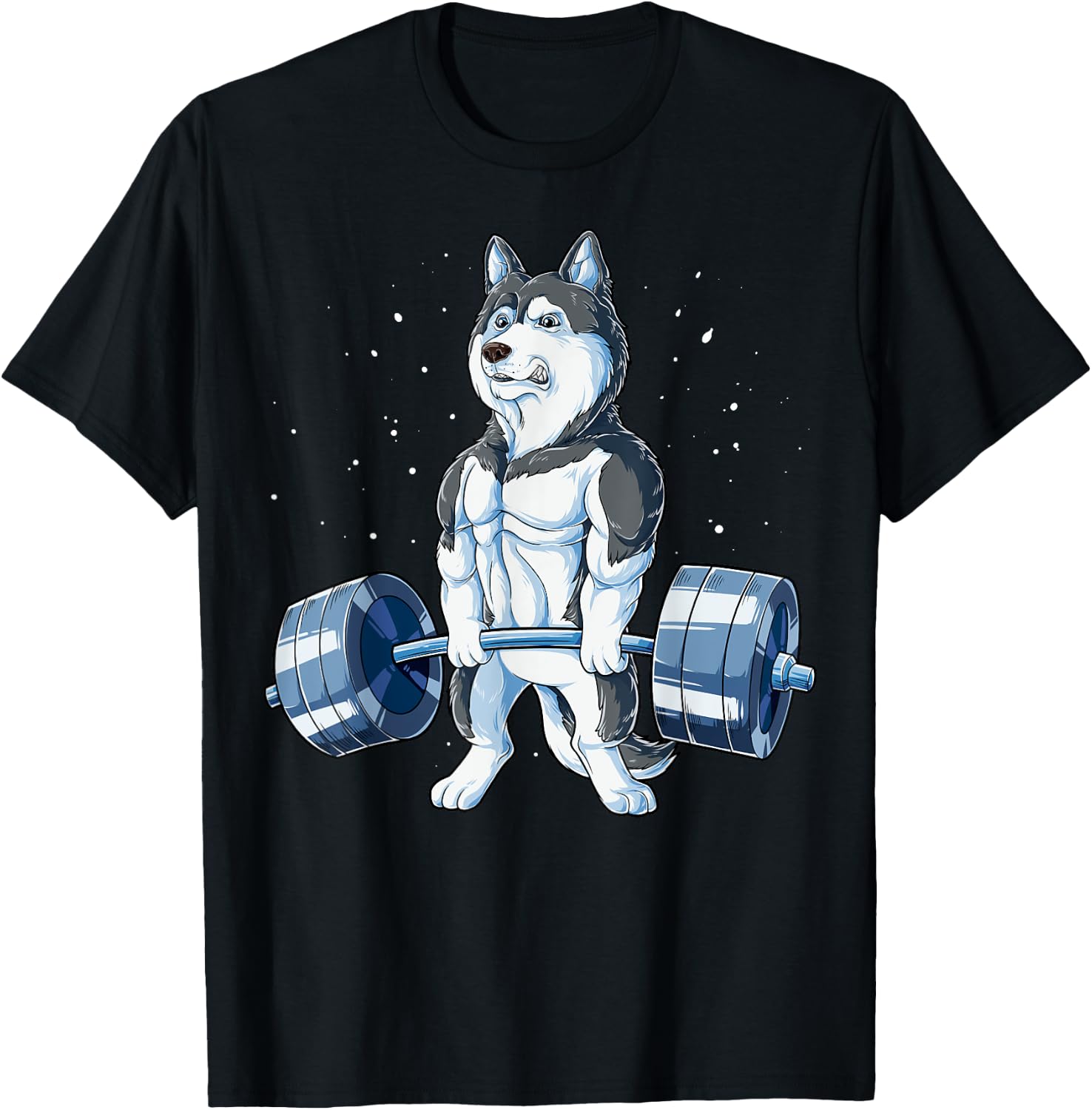 Siberian Husky Weightlifting Funny Deadlift Men Fitness Gym T-Shirt - T-Shirt | Black