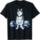 Siberian Husky Weightlifting Funny Deadlift Men Fitness Gym T-Shirt - T-Shirt | Black