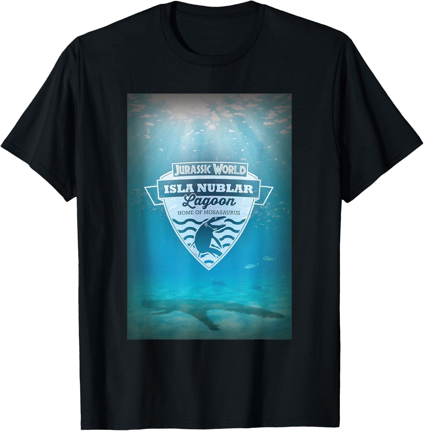 Jurassic World Isla Nublar Lagoon Home of Mosasaurus T-Shirt - T-Shirt | Black