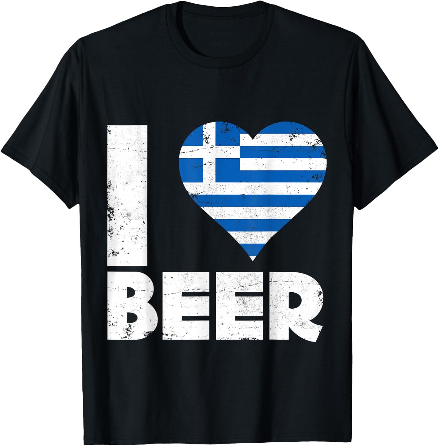 I Heart Greek Beer Greece Pride Drinking Love Home T-Shirt - T-Shirt | Black