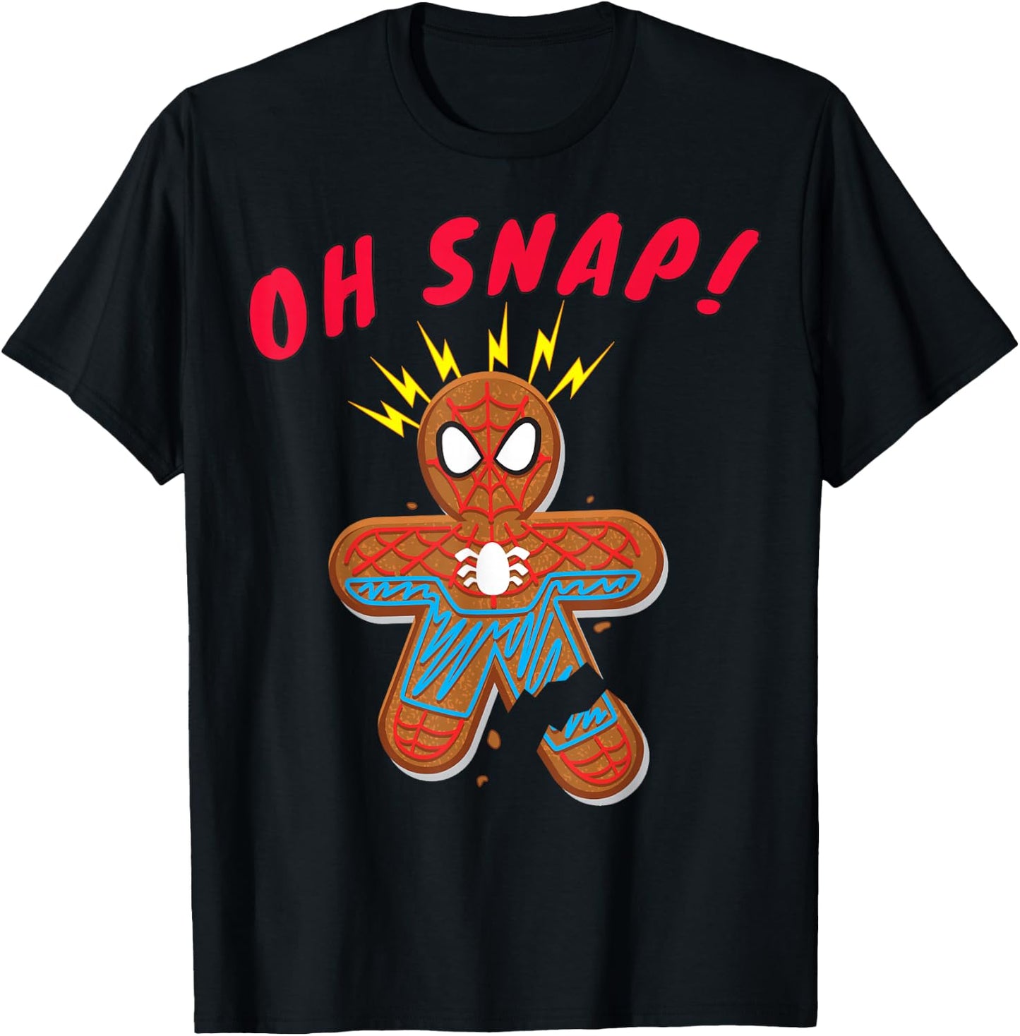 Marvel Spider-Man Oh Snap Gingerbread Cookie T-Shirt - T-Shirt | Black