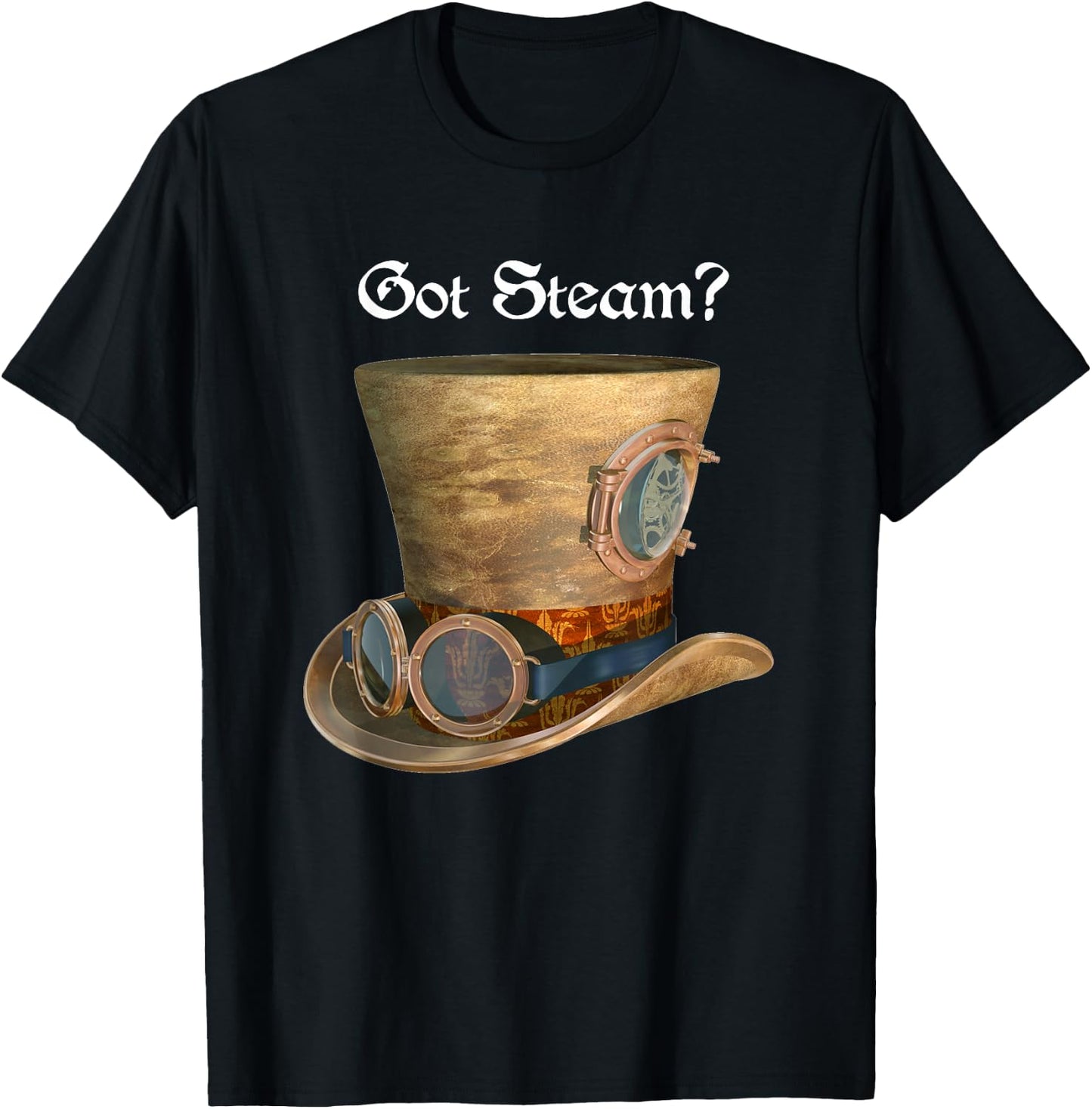 Steam Punk Top Hat Goggles Cosplay Sci Fi T Shirt Steampunk T-Shirt - T-Shirt | Black